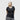 Model (5'8") wearing size L black V-neck organic cotton t-shirt.