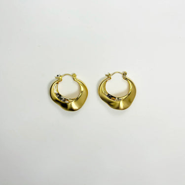 crescent hanging loop earrings