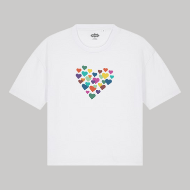 hearts boxy organic cotton tee