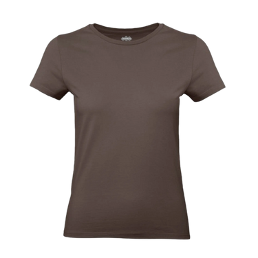 women's brown V-neck cotton t-shirt