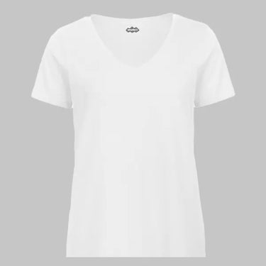 women's V-neck organic cotton white t-shirt