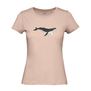 women's blue whale crew neck t-shirt