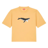blue whale organic cotton boxy t-shirt yellow