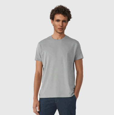 Men's classic crew neck t-shirt grey on model