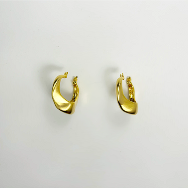 crescent hanging loop earrings