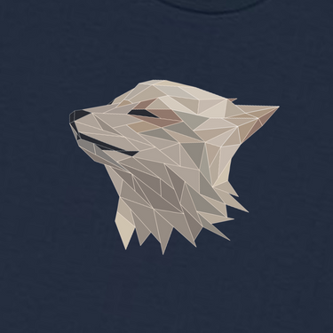 organic cotton geometric fox t-shirt detail