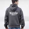 grimboy grey script hoodie back