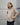 women's khaki linen shirt worn by a model