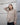women's khaki linen shirt worn by a model