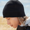 merino black beanie model