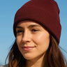 organic cotton burgundy beanie