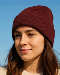 organic cotton burgundy beanie