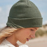 sage organic cotton waffle beanie 