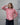 women's coral linen shirt worn by a model