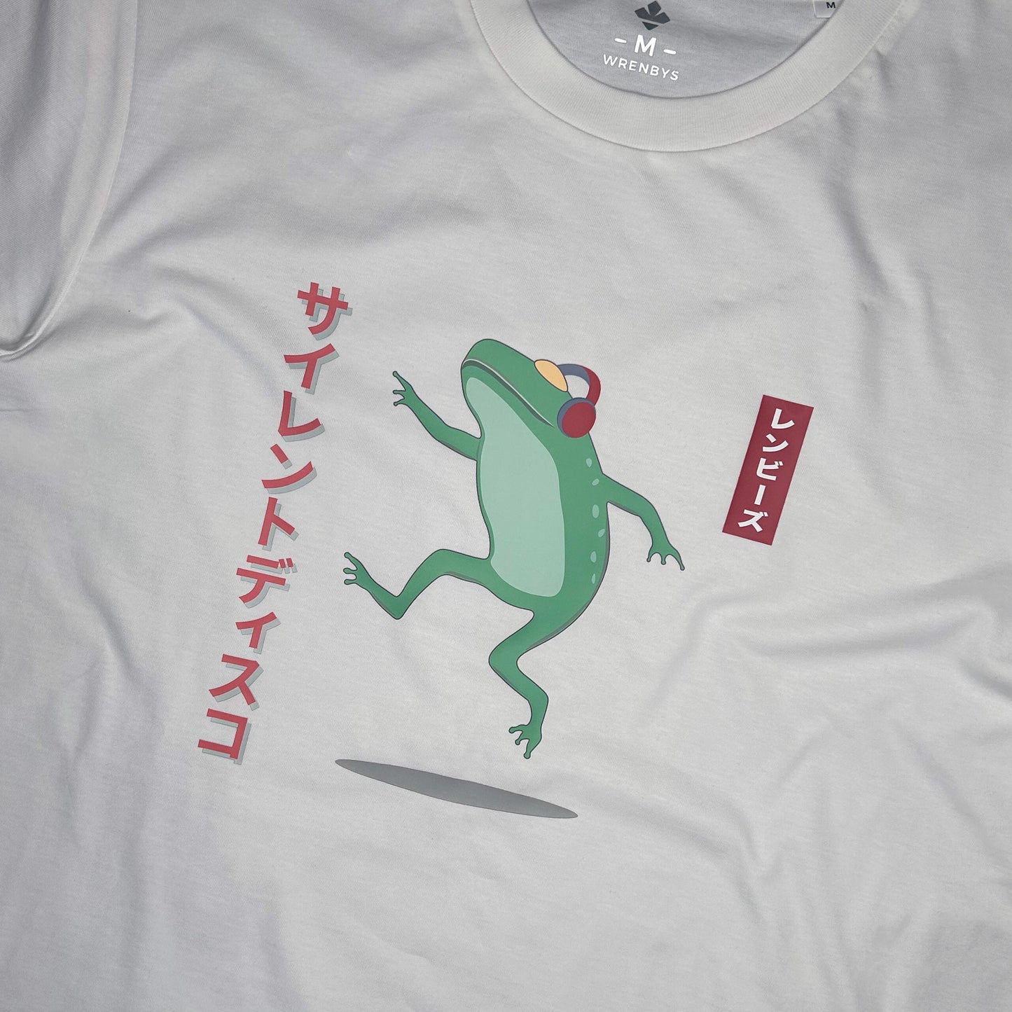 Silent Disco Dancing Frog T-Shirt Off-White