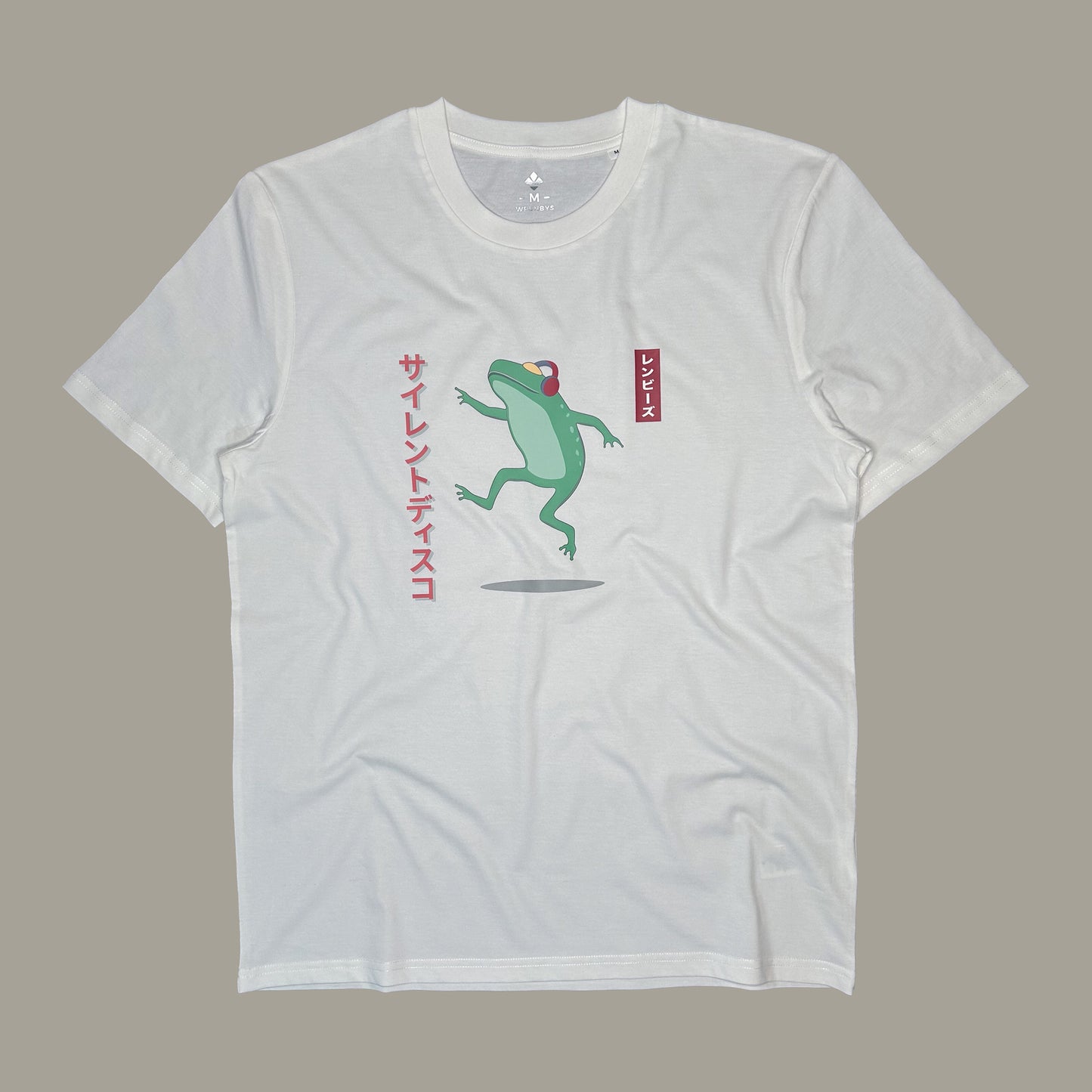 Silent Disco Dancing Frog T-Shirt Off-White