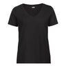 Women's V-neck organic cotton black t-shirt