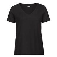 Women's V-neck organic cotton black t-shirt